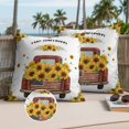 thumbnail image 2 of Farmhouse Sunflowers Outdoor Pillow Covers Pack of 2 Summer Yellow Floral Leaves Red Truck Waterproof Throw Pillow Covers Decorative Cushion Cases for Patio Garden Tent Balcony Couch 24x24 inch, 2 of 9