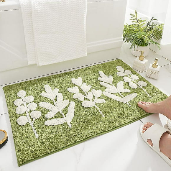 Dww-tapis De Bain Vert Antidrapant, Absorbant Et Doux - 45x65 Cm, Tapis De Bain Respectueux De La Peau, Usage Domestique Moderne Et Minimaliste