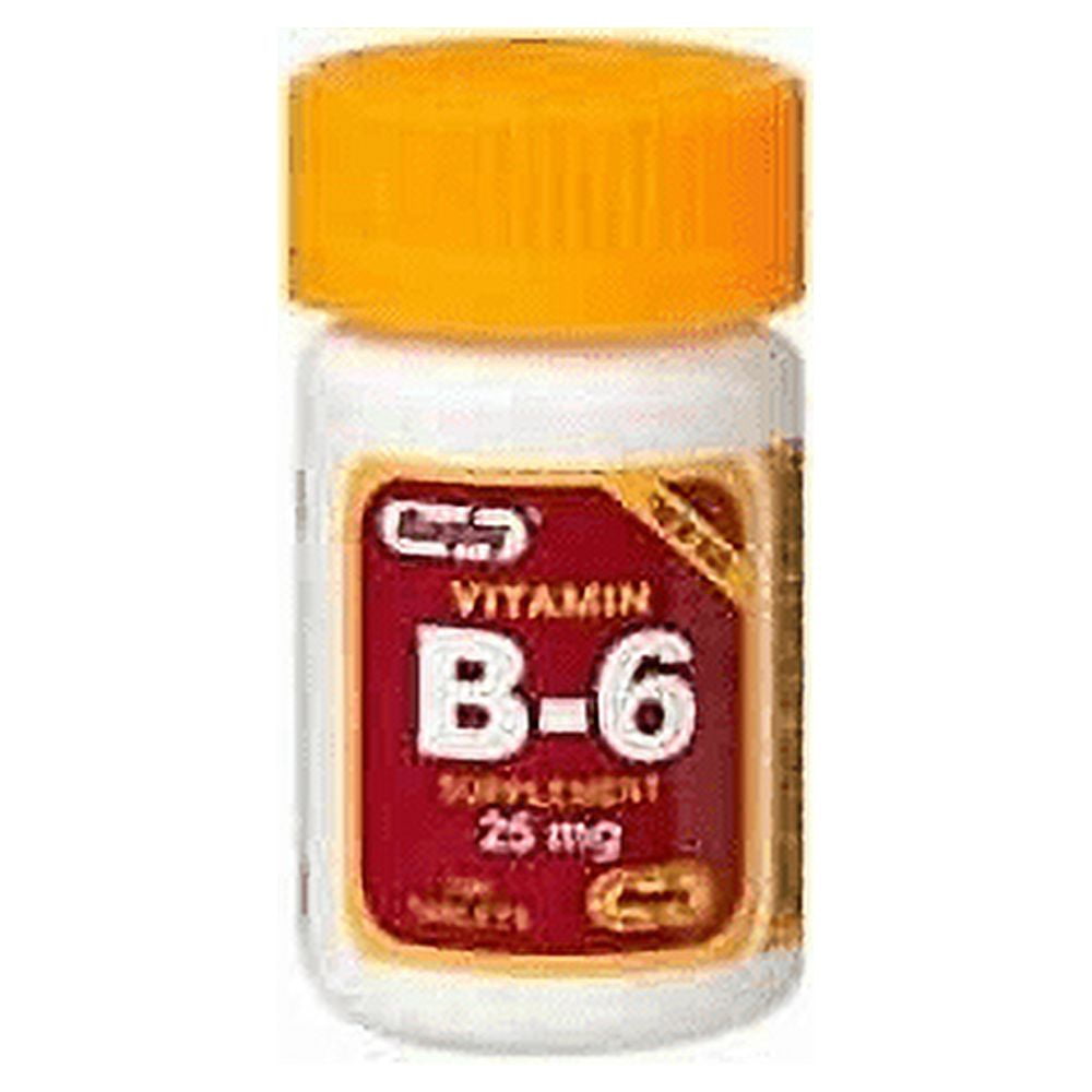 Rugby Vitamin B-6 Pyrixodine Soluble Essential Nutrient 25mg, 100ct, 6-Pack