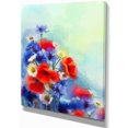 thumbnail image 2 of Blue Cornflower and White Daisy - Floral Canvas Art Print, 2 of 4