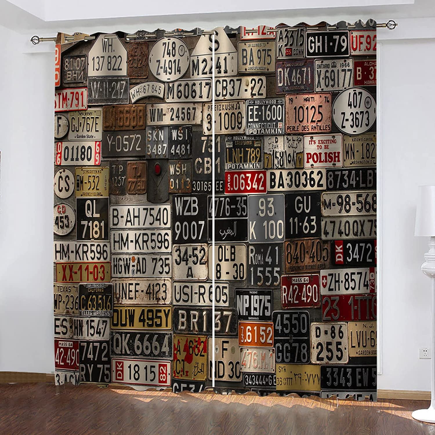 QIBAIDAN Room Darkening Thermal Insulated Grommet Blackout Curtains 63