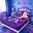 thumbnail image 3 of meiyoeat Purple Butterfly Rose Monogram A Bed Sheets,Neon Heart Initial Full Size Sheets For Girl,4 Pieces,1 Flat Sheet,1 Fitted Sheet and 2 Pillowcases, 3 of 6
