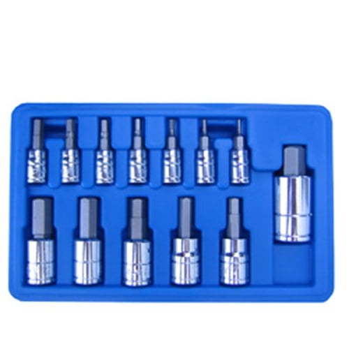 13 Piece Hex Bit Socket Set Allen Sae 3 8 1 4 1 2 Drive Walmart Com