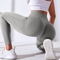 thumbnail image 7 of Mnuaqn Scrunch Workout Leggings for Women High Waisted Butt Lifting V Back Waist Seamless Gym Yoga Leggings Grey for Size M, 7 of 7
