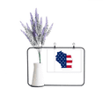 thumbnail image 1 of Wisconsin America Map Stars Stripes Flag Shape Artificial Lavender Flower Vase Bottle Card, 1 of 2