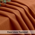 thumbnail image 4 of OVZME Bethany 2 Panels Small Cafe Curtains 24 Inch Length, Faux Linen Textured Half Window Curtains for Kitchen Bathroom Farmhouse Country, Light Filtering Short Curtains, Each 30"Wx24"L Orange, 4 of 7