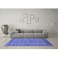 thumbnail image 3 of Ahgly Company Machine Washable Indoor Square Oriental Blue Industrial Area Rugs, 4' Square, 3 of 4