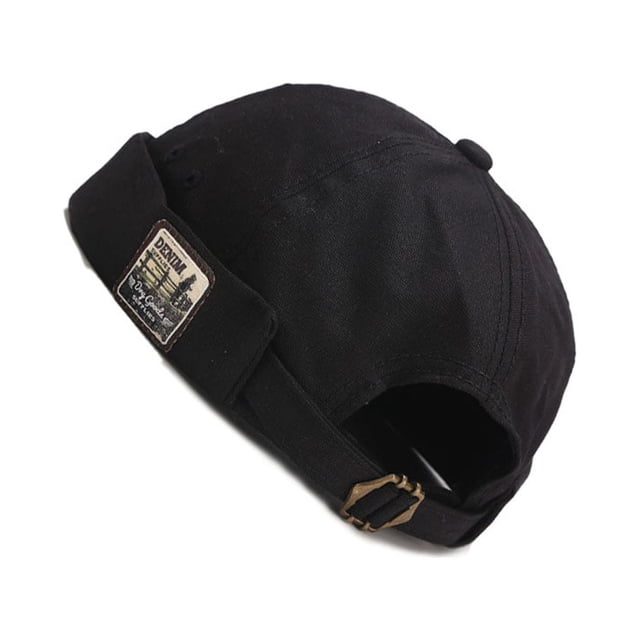 Sombrero de algodón Qarigey vintage Docker ajustable Color negro