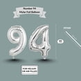 thumbnail image 6 of Silver Number 94 Mylar Foil Balloon 40 inch - Helium or Air Filled Metallic Balloons for 94th Birthday Party, Graduation, Corporate Event Decorations, 6 of 8