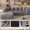 thumbnail image 5 of Modular Sectional Sofa with Ottoman, 110" Tufted Cloud Couch, No Assembly Required, Modern L-Shaped Sofa with 5 Pillows, Comfy Upholstered Couches for Living Room, Apartment, 5 of 6
