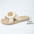 thumbnail image 5 of Slippers for Women Flat Open Toe Slip-On Slides Slippers Women's Fashionable Casual Daily Outdoor Beach Shoes Footwear Beige 38, 5 of 9