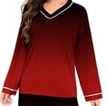 thumbnail image 6 of cocolona Womens Gradient Color Pajama Sets Long Sleeve Tops and Long Pants Fall 2 Piece Lounge Outfits Casual Loose Sleepwear, 6 of 7