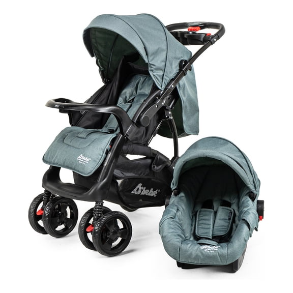 Carriola para Bebé y Autoasiento D'bebé Sistema de Viaje Elite Reversible Travel System Con Portabebé Verde