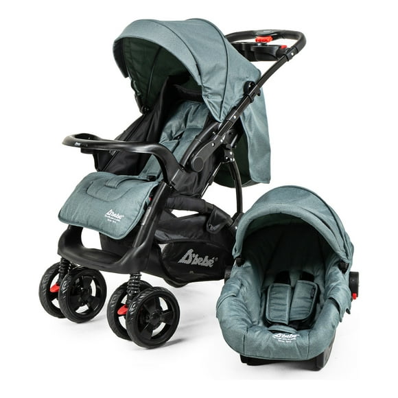Carriola para Bebé y Autoasiento D'bebé Sistema de Viaje Elite Reversible Travel System Con Portabebé Verde