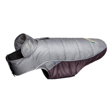 Pet Life Helios Hurricane-Waded Plush 3M Reflective Dog Coat- Gray - Medium