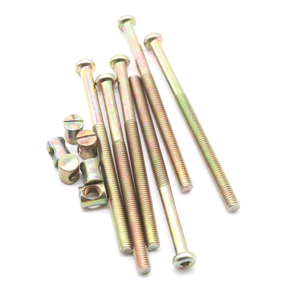 Furniture Bolts and Barrel Nuts, binifiMux M8 x 120mm Hex Drive Socket Cap Furniture Barrel Screws Bolt Nuts for Beds Chairs HeadBoards 6Pcs