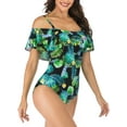 thumbnail image 4 of Csndyce off Shoulder One Piece Swimsuits Women Bathing Suits Tummy Control Sexy Halter Bikini Female, 4 of 5