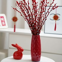 Latrodar Plastic Vase 9.4 Inch For Flower Vase Decorative Vase Vase For Flowers Modern Vase For Home Decor Bouquet Shelf Weddings Home Needs Red Plastic up to 30% Off