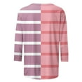 thumbnail image 5 of Scyoekwg 3/4 Sleeve T Shirts for Women Round Neck Three-quarter Sleeve T Shirts Lightweight Striped Print Graphic Tee Comfy Blouse (Pink,XL), 5 of 5