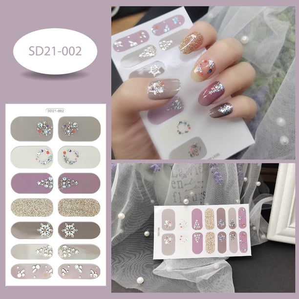 Pegatinas para Uñas en Forma de Copo de Nieve onlyliua Acabado con Esmalte de Uñas