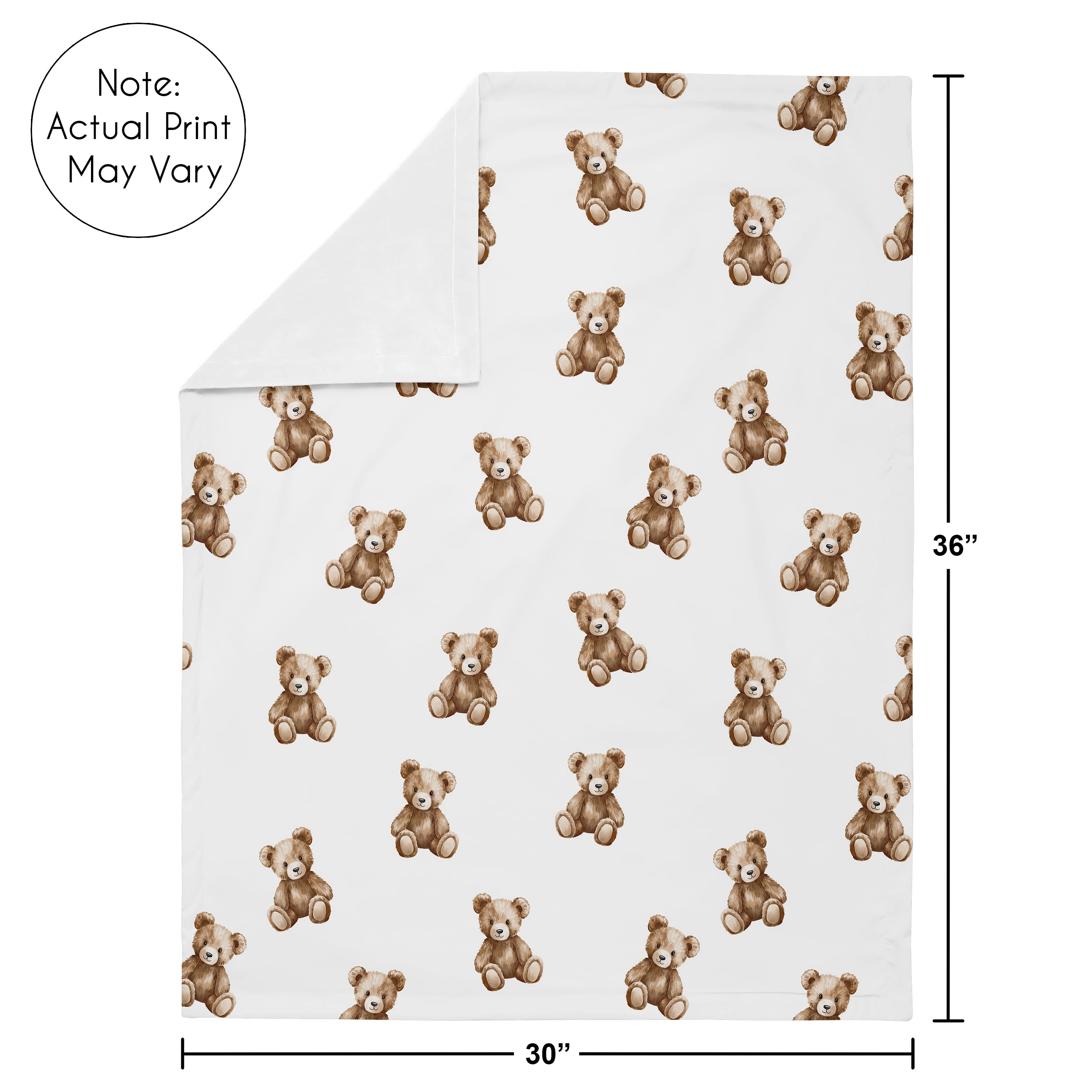 Sweet Jojo Designs Boho Teddy Bear Boy, Girl, Unisex/Gender Neutral Baby Receiving Security Blanket