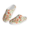 thumbnail image 2 of Rateoe Fruits Peach2 Print Women's Men's Cotton Knit Slippers Lightweight Memory Foam Indoor House Shoes with Anti-Skid Sole-37/38, 2 of 7