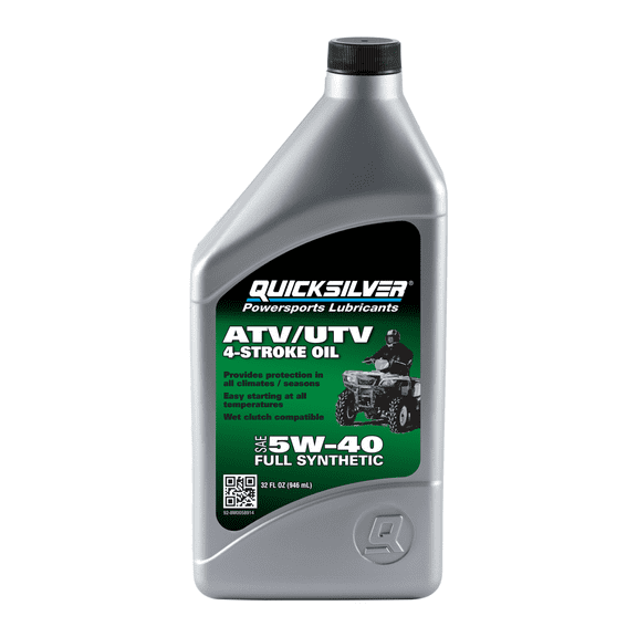 Quicksilver 8M0058914 5W-40 Full Synthetic 4-Stroke ATV Engine Oil, 1 Quart