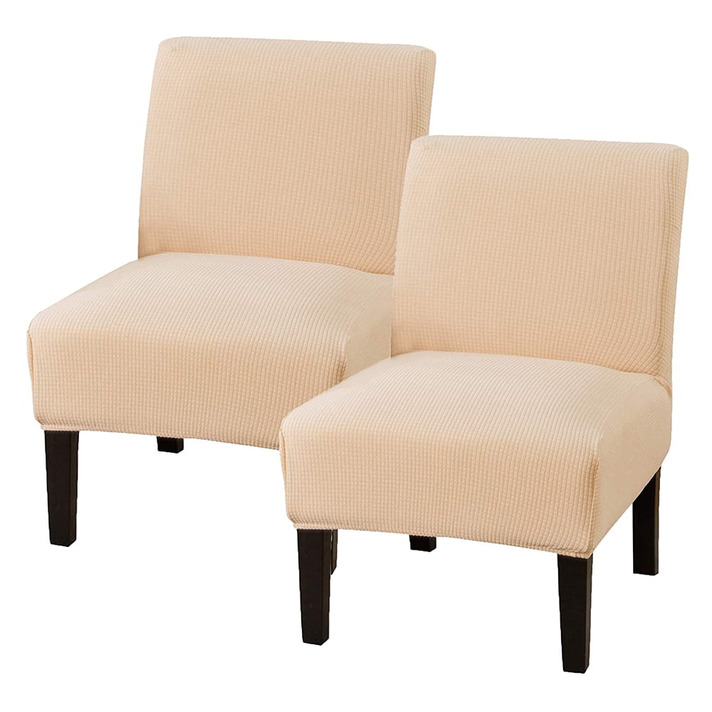 CJC Armless Accent Chair Cover 2 Pack Stretch Knitted Chair Slipcover