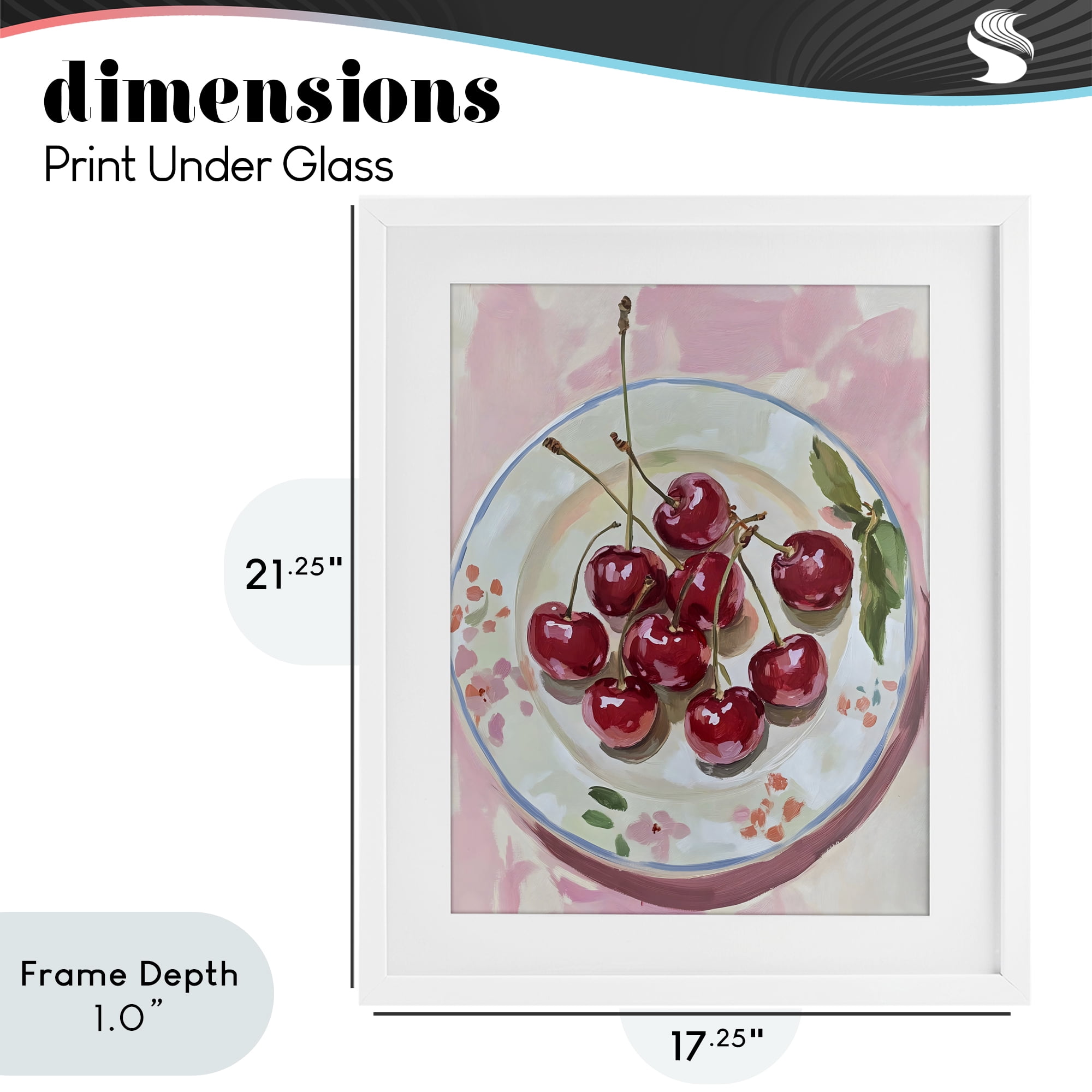 Stupell Industries Plate of Summer Cherries White Framed Print Under Glass, design by The Prints Vibe