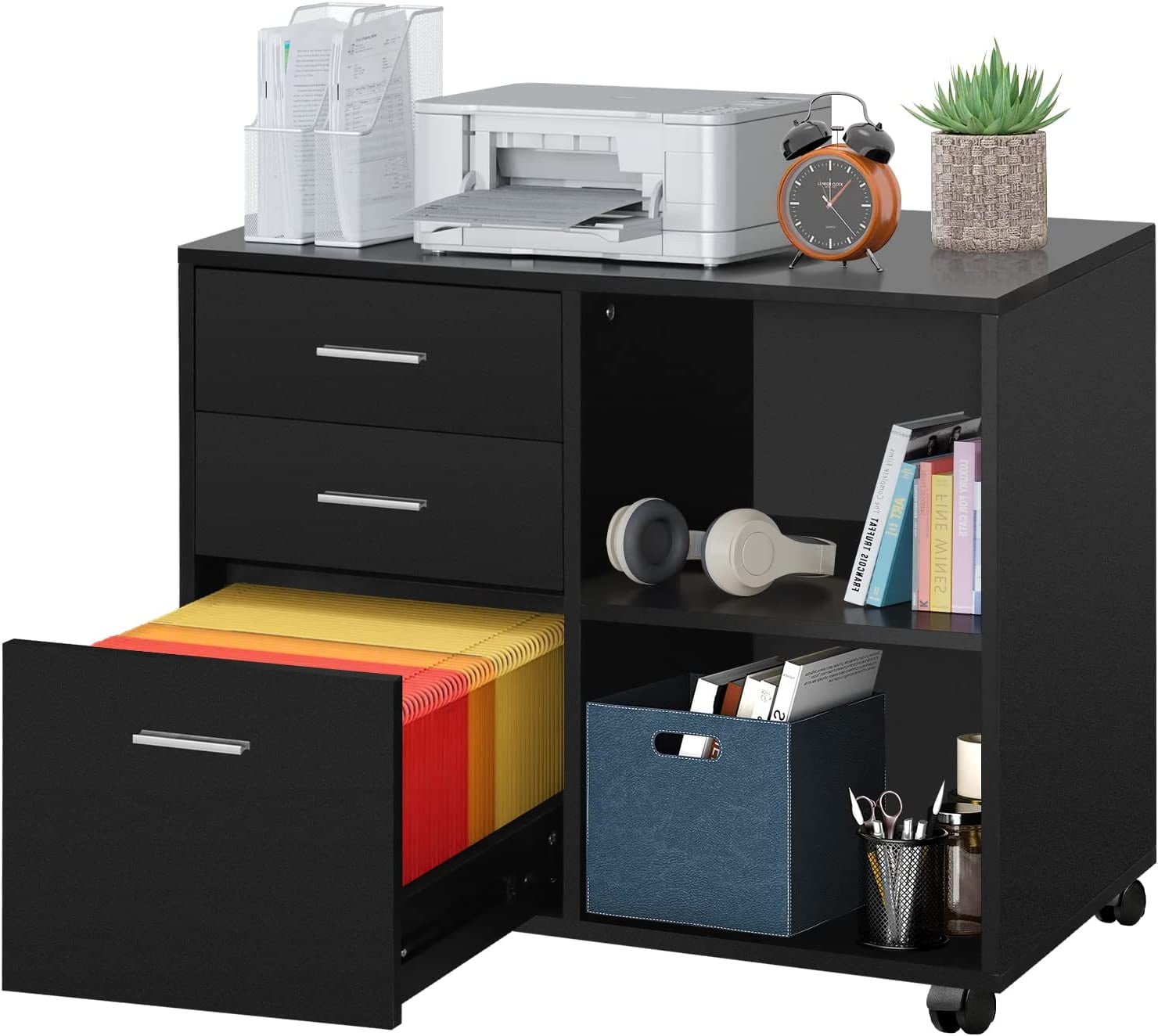 INTERGREAT Black Lateral File 3 Drawer Lateral Filing
