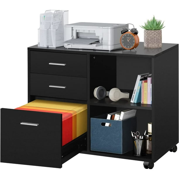 INTERGREAT Black Lateral File 3 Drawer Lateral Filing