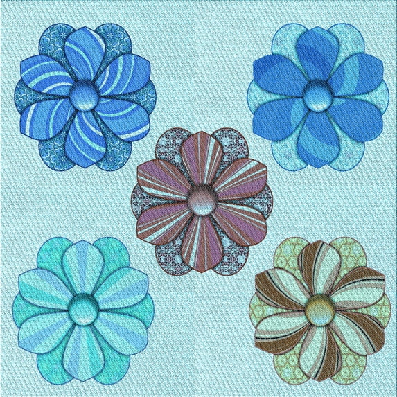 Ahgly Company Machine Washable Indoor Square Transitional Glacial Blue Ice Blue Area Rugs, 7' Square