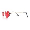 thumbnail image 6 of Retro Dazed Cute Nifty Pixel Heart Rimless Sunglasses Gold - Red, 6 of 8