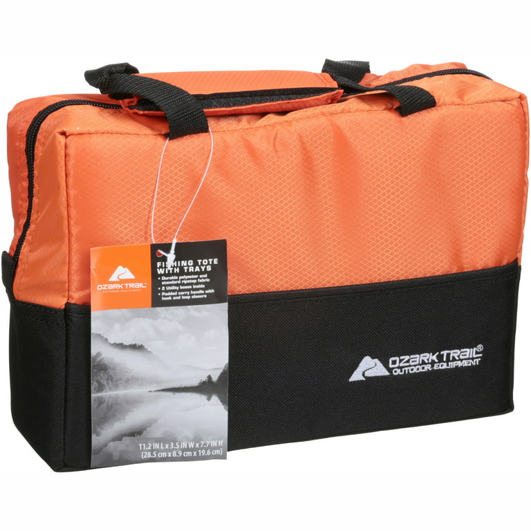 Ozark Trail Fishing Tackle Tote with Trays, Small, Orange