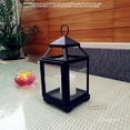 thumbnail image 3 of Hosley Set of 2, 12 Inch High Brown Clear Glass and Iron Classic Style Lantern, 3 of 5