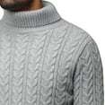 thumbnail image 5 of X RAY JEANS Mens Cable Knit Roll Neck Sweater, Heather Grey, 6XL, 5 of 5