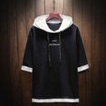 thumbnail image 4 of JLFKNG Summer Mens Cool T Shirt T Shirt Summer Day Simple Hooded Pullover Hoodie Trend Fashion 3/4 Sleeves Suitable For Beach, Vacation, Traveling, 4 of 4