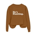 thumbnail image 6 of Womens Oversized Sweatshirt Crewneck Long Sleeve Fleece Lined Pullover Tops Fall Outfits Winter Clothes Coffee M, 6 of 7