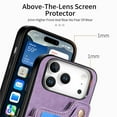 thumbnail image 6 of for iPhone 17 Pro Max Phone Case Wallet with Card Holder,PU Leather Flip Folio Case,RFID Blocking Ring Holder Kickstand Wrist Strap Magnetic Protective Women Men Cover,Purple,For iPhone 17 Pro Max, 6 of 11