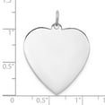 thumbnail image 3 of 925 Sterling Silver Polished Engraveable Love Heart Disc Charm 31x25mm Wide Pendant Necklace for Women, 3 of 3