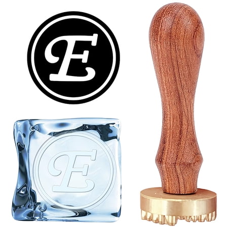 Ice Stamp Letter E With Removable Brass Head & Wood Handle - Vintage 1.2" Branding Stamp