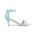thumbnail image 3 of BLISSFUL STEP Women's Shoes Kitten Heel Ankle Strap Open Toe Sandals Sky Blue 9, 3 of 7