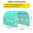 thumbnail image 5 of Yeshouse 13x8x7 ft Walk-in Tunnel Greenhouse with Galvanized Steel Frame & 6 Mesh Windows, Weather-Resistant Outdoor Plant Hot House for Vegetables, Green PE Cover & 2 Roll-Up Zipper Doors, 5 of 7