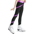 thumbnail image 4 of Haitryli Kids Girls Ice Skating Tights Dance Leggings Gymnastics Compression Pants Shiny Bottoms Purple 16, 4 of 7