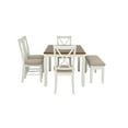 thumbnail image 3 of Linon Jane 6 Piece Upholstered Dining Set in Vanilla White and Honey Brown Wood, 3 of 14