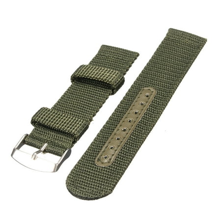 18/20/22/24mm Militray Sport Nylon Canvas Wrist Watch Band Replacement Strap Unisex