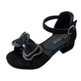 thumbnail image 5 of Mepaouo Heels Sandal for Girls Open Toe Ankle Buckle Strap Dress Shoes Bow Wedding Party Chunky Pumps, 5 of 6