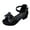 Black, variant on Girls Rhinestones Bow Dress Shoes Little Kids Wedding Party Glitter Open Toe High Heel Princess Pumps Sandals