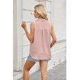 thumbnail image 4 of Pxiakgy Womens Sleeveless Button Down Shirt V Neck Casual Classic Collared Blouses Solid Basic Summer Work Office Tank Top Casual Sleeveless Tops V Neck Vest Summer Fashion Casual Top Pink Xxl, 4 of 5