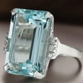 thumbnail image 6 of Wioihee Ladies' jewelry Vintage Women 925 Silver Aquamarine Gemstone Ring CZ Cubic Zirconia Ring Wedding Jewelry, 6 of 9